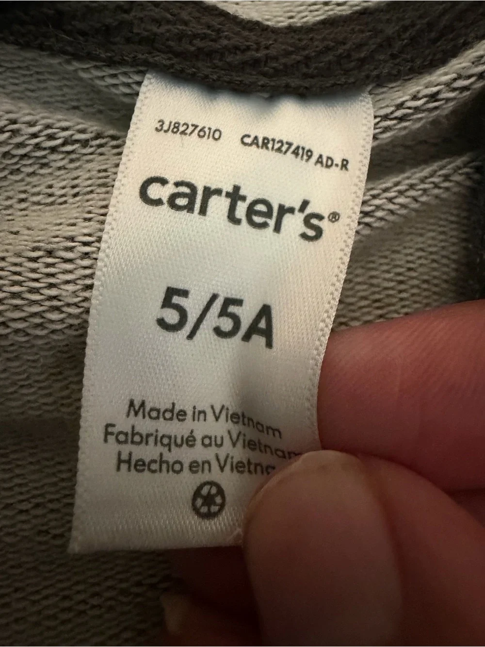 Boys Carter's & H&M Sweatshirt Lot 5T Gray Hoodie Cream Pullover
